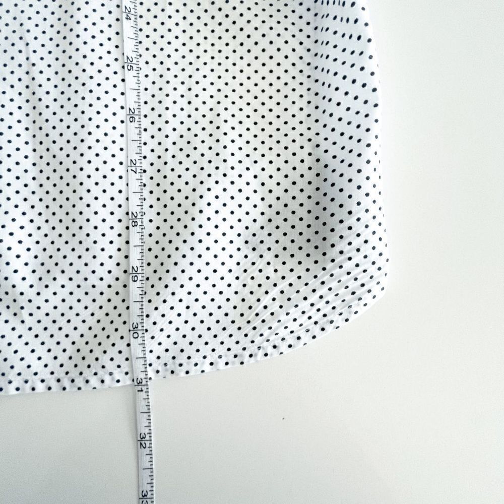 Tommy Hilfiger Mens Dress Shirt Long Sleeve Button Down Polka White Black XL - Picture 8 of 8